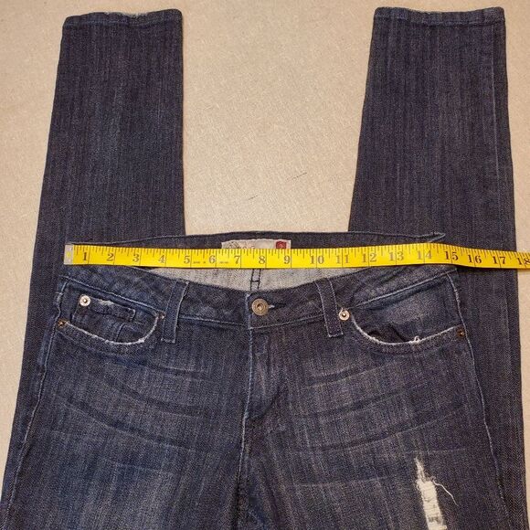 GJG Size 9 Dark Blue Denim Distressed Jeans - Picture 8 of 15